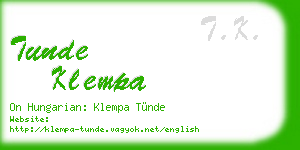tunde klempa business card